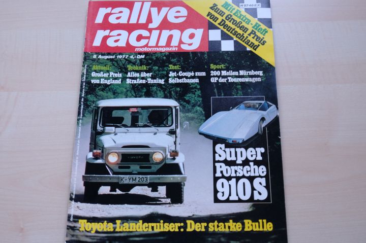 Deckblatt Rallye Racing (08/1977)